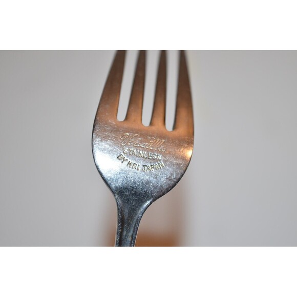 Vtg VERSAILLES MSI Stainless Salad Fork 6.5” Flowers + Spoon Japan - Picture 6 of 8